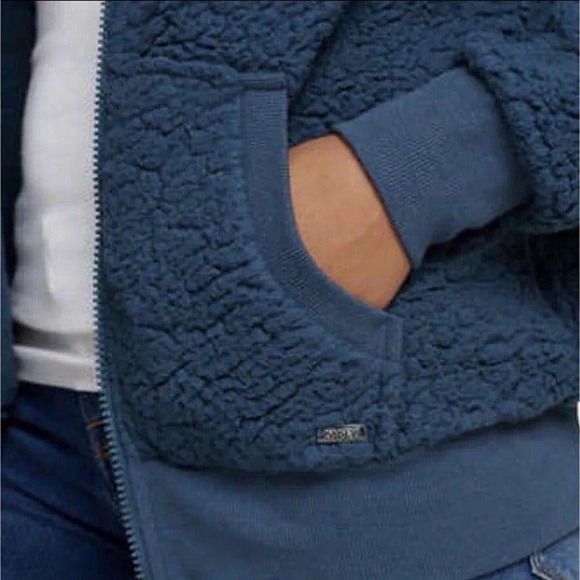 Marc New York Navy Blue Teddy Fleece Jacket* Size Large Ultra-Soft Sherpa wom716 - Picture 2 of 4